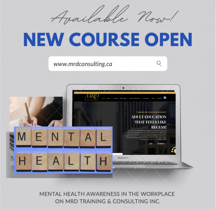 New course open - Mental Health Awareness in the workplace available now on MRD